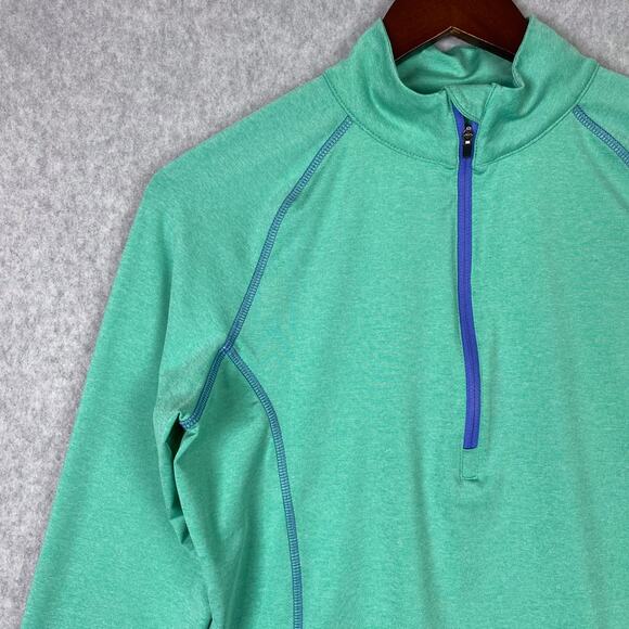 Peter Miller Long Sleeve Women's Size M Green E4 50+ UPF Golf 1/4 Zip Pullover - Picture 4 of 10